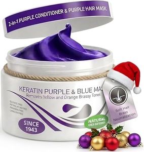 Vitamins Keratin Purple Hair Mask - New Violet Blue Deep Conditioner Hair Toner for Bleached Blonde Platinum Silver Gray Ash White Colored or After Bleach Brassy Hair