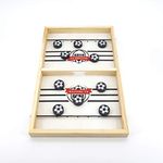 EVERGD Fast Sling Puck Game, Wooden Ice Hockey Table Game, Portable Slingshot Foosball Board Games Toys for Parent-Child Toy Board Table Game (football style)