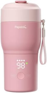 Papablic Portable Bottle Warmer Pro for Travel – Fast Heating, Built-in Sterilizer, 30W Fast Charge, 5-Temp Control, Easy-Clean Wide Mouth, Baby Milk Warmer for Breastmilk & Formula, Sakura Pink
