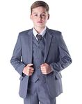 Boys Suits Boys Grey Suit 5 Piece Wedding Party Formal Outfit Prom (11/12 Years)