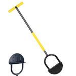 QYVFLIZ Sawtooth Edger Lawn Tool with T Handle, Half Moon Edger, Long handle edging knife for grass on walkways, driveways, yard borders