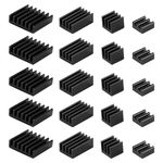 VooGenzek 20 PCS Heatsinks for Raspberry Pi 4 Model B, Aluminum Heat Sink Cooler Kit, with Thermal Conductive Adhesive Tape, for Cooling Raspberry Pi, Black