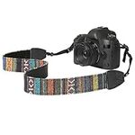 MoKo Camera Strap, Premuim Cotton Canvas Braided Adjustable Universal Sling Shoulder Neck Belt for All DSLR Digital Camera Canon, Fuji, Nikon, Olympus, Panasonic, Pentax, Sony, Colorful Stripe