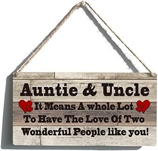 Family Sign Gift Farmhouse Auntie & Uncle it Means a Whole Lot To Have The Love Wooden Hanging Sign Plaque Retro Wall Art Decor Home Decoration 12 x 6 Inches