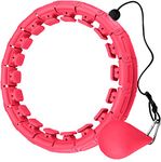 MAVIKS Smart Weighted Hula Hoop for Adults, Fitness Hula Hoops for Adults, Infinity Hoop Plus Size, Abdomen Fitness, Detachable Knots, Smart Hula Hoop with weight Ball Ideal for Beginners (Pink)