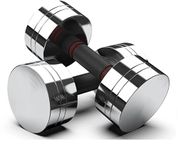 Kiraro Steel Dumbbell Set (2Kg 2.5kg, 3kg,4kg, 5kg, 7.5kg) 1 Pair Dumbbells, Steel Dumbbells, Home Gym Fixed Weight Dumbbell (Silver, 7.5KG X2PCS)