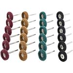 40 PCS 25 mm Abrasive Buffing Wheel, Polishing Accessories for Dremel Rotary Tools - Brown 80Grit /Green 150Grit /Red 240Grit /Black 300Grit, Scouring pad and Metal Shank