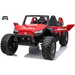 VOLTZ TOYS 2 Seater 24V Ride on Car for Kids, High Speed Up to 15 km/h Off-Road Dune Buggy UTV with 2+1 Seats, Electric Vehicle for Kid with Remote Control, Music, Suspension and LED Lighting (Red)