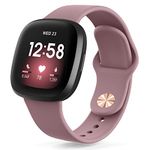 Tobfit Silicone Band for Fitbit Versa 3 4 Fitness Tracker,Soft Sport Strap for Fitbit Sense Fitness Tracker (Watch Not Included), Adjustable Wristband with Metal Buckle for Men Women