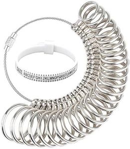 VPMeetx Ring Sizer UK - Ring Size Measuring Tools Metal Ring Measurement Tool Ring UK Sizes Mandrel Stick for Women Men