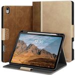 KingBlanc for iPad Air 13-inch Case (2024, M2) with Pencil Holder, Vegan Leather Smart Stand Folio, Auto Wake/Sleep, Multi-Angle for Viewing/Drawing, Protective Cover with Magnetic Closure, Beige