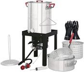 Creole Feast TFK-TG-3001 30 Turkey and 10 Qt. Fish Fryer Boiler Steamer Set, Silver