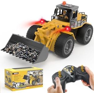 Diawss RC Bulldozer RC Vehicles Construction, Remote Control Bulldozer Kids Toys, 2.4G Radio Wireless 4WD Rear-Mounted Electric Construction Vehicle Model with Light and Sounds, Gift Ages 3-15+