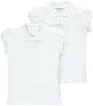 Pack of 2 Girls White T Shirts | School Uniform Girls Polo Shirts | White T Shirt for Gym Wear | Short Sleeve Polo Uniform White Tshirt Kids | P.E Uniform Short Sleeve Sports Gym Top (9-10 years)