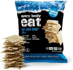 Every Body Eat Snack Thins, Gluten & Dairy Free, Vegan, School Safe Lunch Snacks, Sea Salt Chia (20 Single Serve Bags, 1.1oz)