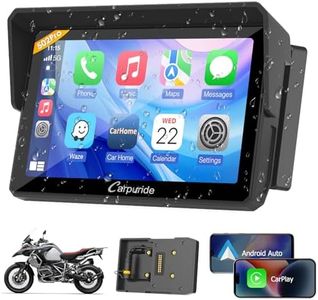Carpuride W502B Pro for B.M W Motorcycle CarPlay & Android Auto & Dual Bluetooth, 5" Waterproof GPS Navigation Screen for Motorbike, Music Sharing, Intercom, EQ, Light Sensor, Compass, Barometer