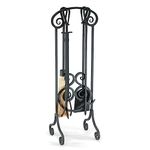 PILGRIM HOME AND HEARTH 19001 Napa Forge Antique Scroll Fireplace Tool Set, Black