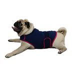 cattamao Comfort Dog Anxiety Relief Coat, Dog Anxiety Calming Vest Wrap for Thunderstorm,Travel,Fireworks,Vet Visits,Separation Navy+Red M