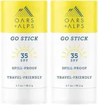 Oars + Alps Go Stick Clear SPF 35 Face Sunscreen, Skin Care Infused with Vitamin E and Antioxidants, Water and Sweat Resistant, TSA Friendly, 1.7 Oz, 2 Pack