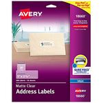 Avery 18660 Matte Clear Easy Peel Address Labels, Inkjet, 1 x 2 5/8, 300/Pack