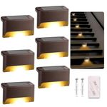 TECH LOGO ELECTRONICS Solar Deck Lights Outdoor, Solar Step Lights Waterproof Led Solar Lights for Outdoor Stairs, Step, Fence, Railing, Yard and Patio (Warm White) (2)