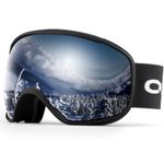 Odoland OTG Ski Goggles with Anti-fog, Anti-glare Lens UV400 Protection Adult Snow Goggles, Double Spherical Goggles for Skiing Skating Snowmobiles and Snowboards Suit Men and Women BS