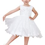 Sunny Fashion Flower Girls Dress White Wedding Pageant Bridesmaid Gown Size 10 Years