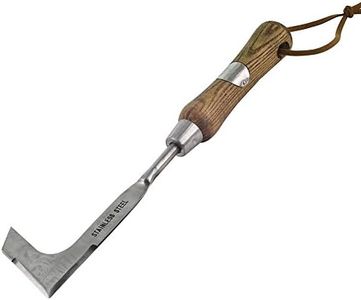 Rolson Stainless Steel Patio Hand Weeder Tool Ash Wood Wooden Handle Gardening