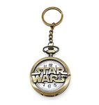 Arkanum Pocket watch keychainStar Wars Yoda Luke Darth Vader White Round Dial Analogue Antique Pocket Watch Keychain