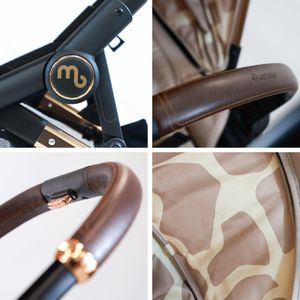 My Babiie MB33 Tandem Double Pushchair – Twin Stroller, Giraffe, Birth to 15kg