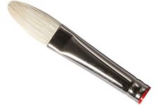 Daler-Rowney Georgian Oil Brush, Natural Hog Bristle, Long Handle, Filbert, 8