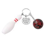 MYOSPAPK Bowling Ball Keychain Bowling Team Gifts Be Strong Be Brave Be Humble Keychain Gift for Bowling Lovers(CA Bowling Ball KC)