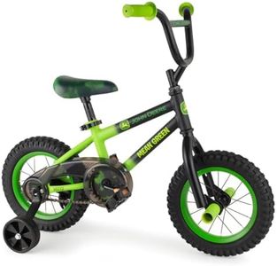 John Deere Mean Green Kid's Bicycle with Removable Training Wheels – 12ʺ Boy’s Bike – Ages 3 and Up — Adjustable Kids' Bike with BMX Stunt Tubes