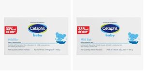 Cetaphil Baby Mild Cleansing Bar for Newborns & Babies 4 x 100 gm | With Shea Butter, Avocado Oil & Olive Oil | Gentle, Hypoallergenic, Pediatrician Recommended | Dry & Sensitive Skin (Pack of 2)