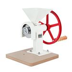 Mosakar Hand Crank Grain Mill - White, Hand Operate Food Grinder for Dry and Oily Grains, Manual Kitchen Flour Mill, Wheat Corn Coffee Spice Grinder, Masa Peanut Butter Maker, Stainless Steel burr