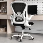 Sytas Home Ergonomic Desk Chair with Supportive S-Shaped Backrest, Modern Ergonomic Home Office Chair with Thick Padded Arms and Breathable Stretchable Cushion(White)