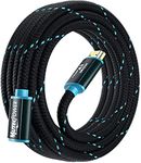 MutecPower High Speed 3 Meter HDMI 2.1V Extension Cable with Ethernet Supports 8K@60Hz & 4K@120Hz 3D & Audio Return Channel - 28 AWG Ultra HD 3m Male to Female cable Blue/Black braided