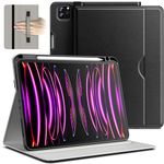 JETech Case for iPad Pro 11-Inch 4/3/2 (2022/2021/2020 Model), PU Leather Folio Protective Cover with Hand Strap, Pencil Holder & Pocket, Multi-Angle Viewing (Black)