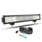 Willpower 18 Inch Led Light Bar Spot Flood Combo 25200lm Led Bar 12V With Wiring Harness Led Off Road Lights Work Driving Light Fog Lamps for Truck Car ATV SUV