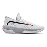 Under Armour SC 3ZER0 III, Men’s Basketball Shoes, White (White/Mod Gray/Mod Gray (100) 100), 7.5 (42 EU)