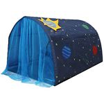 Play Tents for Girls Boys Powcan Galaxy Starry Sky Dream Bed Tents for Kids Portable Pop Up Baby Toddlers Playhouse with Double Net Curtain & Carry Bag for Bedroom Decor Indoor Games, 140x100x80cm