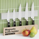 NETXE Magnetic Knife Holder for Wall no Screws – Knife Magnetic Strip 12 inch with Adhesive – Magnetic Knife Block use as Knife Rack, Knife Bar, Kitchen Utensil Holder, Tool Holder and Kitchen Organizer