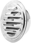 Yoohey 4 Inch Round Soffit Air Vent Stainless Steel Louvered Grille Cover Vent Hood Wall Air Vents with Built-in Fly Screen Mesh