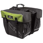 M-Wave Bicycle Cycling Pannier Bag, Black/Green