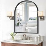 BATHSIR Bathroom Mirror 22x30 inches, Arched Top Wall Mounted Bathroom Mirror with Deep Aluminum Frame for Bathroom,Living Room,Entryway,Home Décor