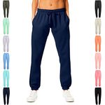 Light & Shade LSLPNT006 Women's Pastel & Brights Loungewear Sweatpants Joggers Jogging Pants Bottoms Navy