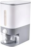 Rubtlamp 22.5-25 Lbs Gray Rice Dispenser, Rice Container with Lid, Rice Storage Container with Measuring Cup, Food Dispenser Rice Container, Storage Container for Cereal, Household Rice Bucket