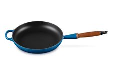 Le Creuset Enameled Cast Iron Alpine Wood Handle Fry Pan, 10.25", Marseille