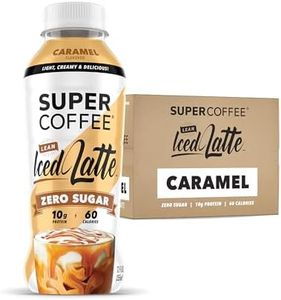 SUPER COFFEE, Keto Protein Coffee (0g Added Sugar, 10g Protein, 70 Calories) [Caramel] 12 Fl Oz, 12 Pack | Iced Smart Coffee - SoyFree GlutenFree