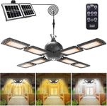 Foldable Solar Shed Light Indoor Outdoor,1100LM 320LED Solar Pendant Light with Remote & 3 Lighting Modes, Solar Security Motion Sensor Lights for Home Yard Barn Gazebo Patio Garage IP65 Waterproof